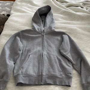 Aritzia Tna Cozy Fleece Perfect Zip Hoodie Heather Dover Grey Size XS